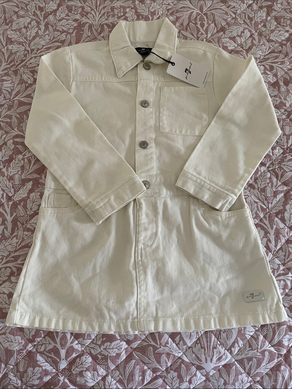 7 For All Mankind 4T Cream Dress Pockets    NEW